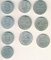 Oroszország/Szocialista Szövetségi Szovjet Köztársaság 1922. 15k Ag (5x), 20k Ag (5x) T:2-,2/3 Össze...