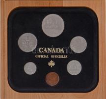 Kanada 1980. 1c-1$ (6xklf) forgalmi sor eredeti dísztokban és papírtokban T:1 Canada 1980. 1 Cent - 1 Dollar (6xdiff) coin set in original case and paper case C:UNC