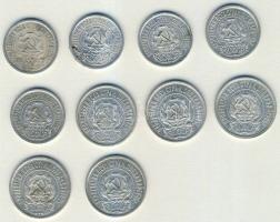 Oroszország/Szocialista Szövetségi Szovjet Köztársaság 1922. 15k Ag (5x), 20k Ag (5x) T:2-,2/3,3+ Ös...