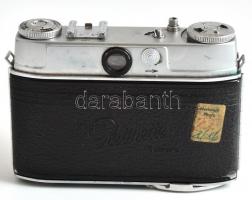 ~ 1940 Kodak Retinette II B fényképezőgép, eredeti, kopott bőrtokjában, szíjjal