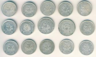 Oroszország/Szocialista Szövetségi Szovjet Köztársaság 1922-23. 15k Ag (13x), 20k Ag (2x) T:2-,2/3,3+ Összesen 15db!