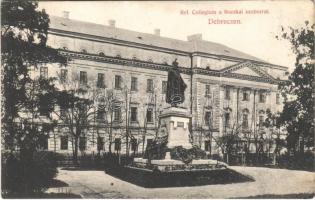 1913 Debrecen, Református kollégium, Bocskai szobor. Thaisz Arthur kiadása (EK)