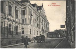 1913 Pécs, M. kir. postapalota, lovaskocsi