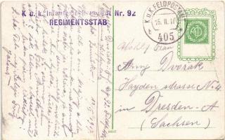 1917 Krajobraz wiejski / Russische Landschaft / Russian folklore, rural landscape + "K.u.K. Inf...