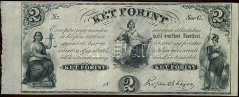 Emigrációs "Kossuth bankó" 18.. 2Ft "Sor G." T:I