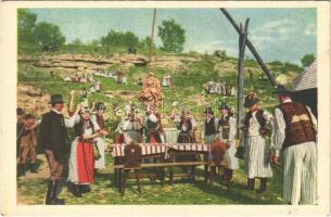 Lakodalmi jelenet Körösfőn. Erdélyi folklór. Erődi felvétele / Transylvanian folklore, marriage feast at Izvoru Crisului