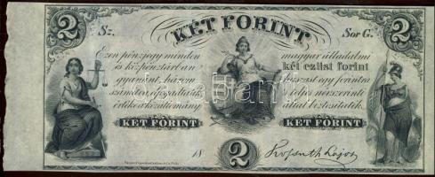 Emigrációs "Kossuth bankó" 18.. 2Ft "Sor G." T:I