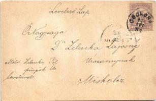 1901 Boldog Újévet! / New Year greeting art postcard. Art Nouveau, floral (fl)