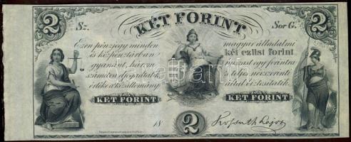 Emigrációs "Kossuth bankó" 18.. 2Ft "Sor G." T:I