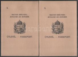 1931-1932 Magyar Királyság fényképes útlevelei, bejegyzések nélkül