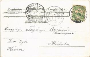 1902 Húsvéti üdvözlet / Easter greeting art postcard, floral, litho (EK)