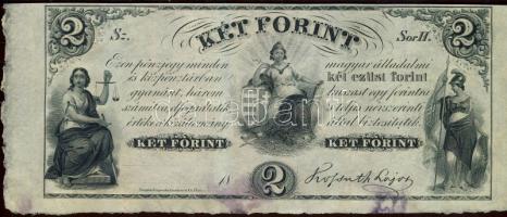 Emigrációs "Kossuth bankó" 18.. 2Ft "Sor H." T:I