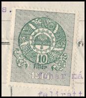 1920 Bp., Gerenday A. és Fia síremlékgyárának díszes fejléces számlája, okmánybélyeggel