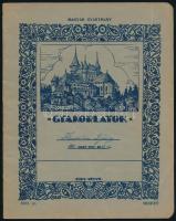 cca 1935-1936 Régi füzet, a borító elején Bajmóc várával, a hátsó borítón a trianoni határokon túli magyar lakta területek térképével.