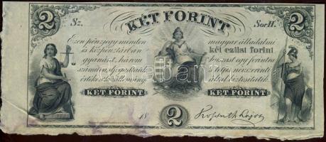 Emigrációs "Kossuth bankó" 18.. 2Ft "Sor H." T:I