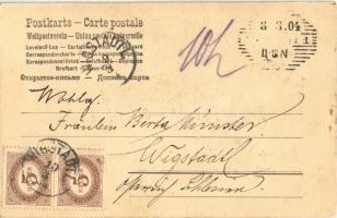 1904 Romantic couple, ice skate, humour, winter sport. Art Nouveau s: A. Torello