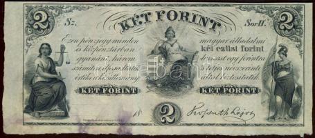 Emigrációs "Kossuth bankó" 18.. 2Ft "Sor H." T:I