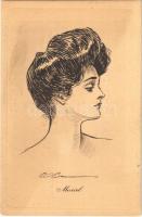 Muriel / Lady art postcard s: Gibson (ragasztónyom / glue mark)