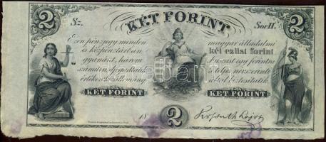 Emigrációs "Kossuth bankó" 18.. 2Ft "Sor H." T:I