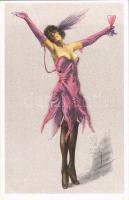 Lady art postcard. 164/1465. s: Busch