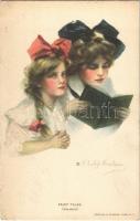 "Fairy Tales (Girlhood)" Lady art postcard. Reinthal & Newman Series No. 376. s: Philip Boileau (EK)