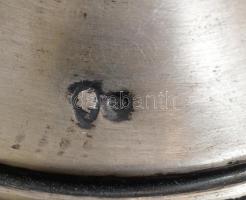 Kristály kehely ezüst(Ag) talppal, az üveg hibátlan, az ezüst rész jelzett, kissé kopott, m: 13,5, d...