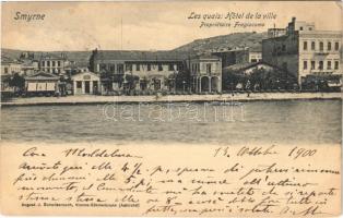 1900 Izmir, Smyrne; Les quais, Hotel de la ville, Propriétaire Fragiacomo (EK)