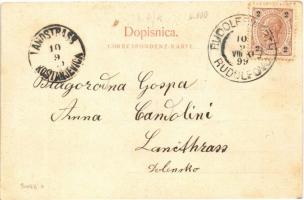 1899 (Vorläufer) Novo mesto, Rudolfovo; Novi zelezni most v Novemmestu / Eiserne Reichsstrassenbrück...