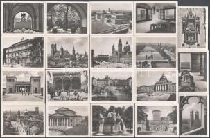 cca 1933-1940 32 db Münchent ábrázoló nyomtatvány, a hátoldalakon feliratozva, 7x9 cm