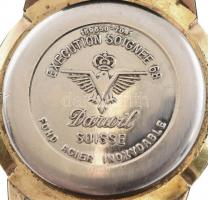 Darwil kézi felhúzós svájci karóra bőr szíjjal, működik, jó állapotban,  d: 3,5 cm