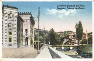 Sarajevo, Gradska vijecnica / town hall, tram