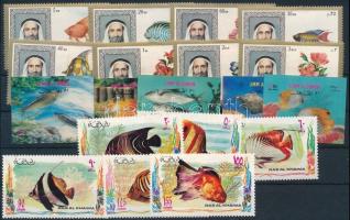 Hal motívum 1971-1972 3 klf tengerentúli sor, Fishes 1971-1972 3 overseas set