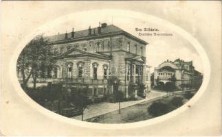 Novy Jicin, Neu Titschein, Neutitschein; Deutsches Vereinshaus / German club house + Postwertzeichen Ausstellung 1927