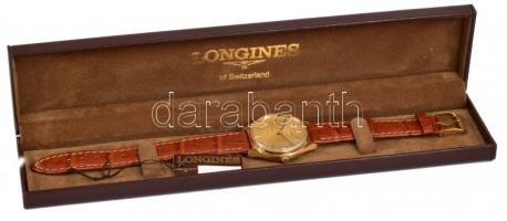 Longines kézi felhúzós svájci karóra eredeti bőr szíjjal, jelzett koronával, újszerű NOS állapotban,...
