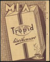 MIA Tropid kávékonzerv reklámlap