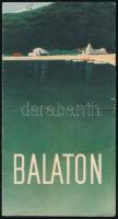 cca 1925 Balatoni ismertető prospektus, térképes illusztrációval, hajtott, Konecsni György (1908-1970) által tervezett címlappal