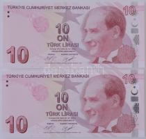 Törökország 2009. 10L (2x, sorszámkövetők) T:I Turkey 2009. 10 Lirasi (2x, sequential serials) C:UNC Krause P#223