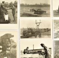 9 db fotó műszaki kiképzésekről, Szentendre, jó állapotban, 9x13,5 cm