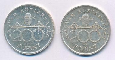 1992. 200Ft Ag "MNB" (2x) T:2 Adamo F13