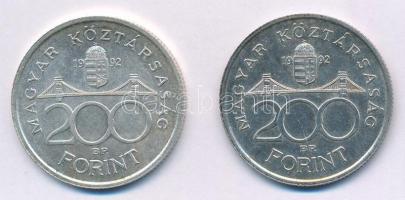 1992. 200Ft Ag "MNB" (2x) T:2 Adamo F13