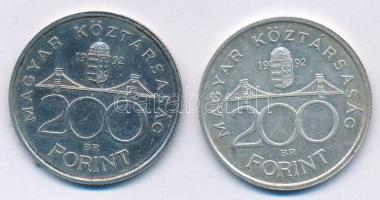 1992. 200Ft Ag "MNB" (2x) T:2 Adamo F13