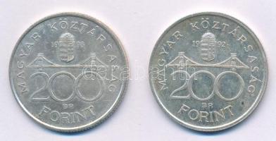1992. 200Ft Ag "MNB" (2x) T:2 Adamo F13