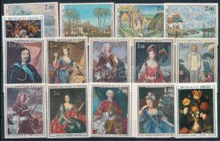 1969-1975 Festmény motívum 15 db bélyeg, közte teljes sorok, 1969-1975 Paintings motive 15 stamps