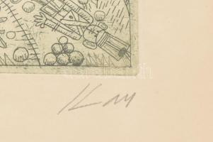 Kass János (1927-2010): Háry János. Rézkarc, papír, jelzett. Művészpéldány AP jelzéssel. Üvegezett f...