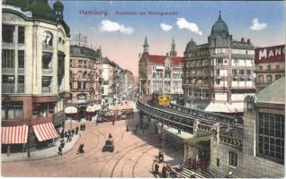 Hamburg, Hochbahn am Rödingsmarkt / elevated railway, tram