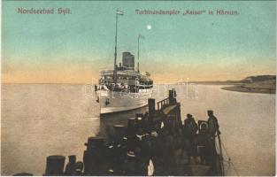 Hörnum (Nordseebad Sylt), Turbinendampfer "Kaiser" in Hörnum / steamship