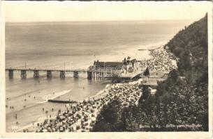 Sellin (Insel Rügen), Blick vom Hochufer / beach, bathers, casino