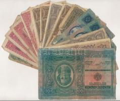 1912-1920. 2K-100K (13db) + Ausztria 1919. (1912) 100K, vízszintes "DEUTSCHÖSTERREICH" fel...