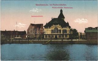 Geestemünde (Bremerhaven), Im Fischereihafen, Seemannsheim, Fischereihafen-Restaurant / fishing port, sailors home