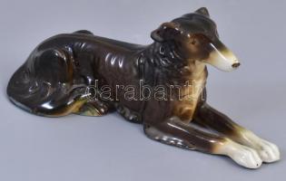 Rosenthal porcelán kutya, kézzel festett, jelzett, mázhibával, h: 15 cm